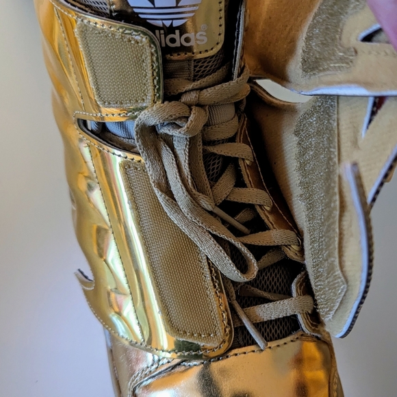 JEREMY SCOTT ADIDAS GOLD WINGS MENS SZ 5 / LADIES 7 - Picture 13 of 16